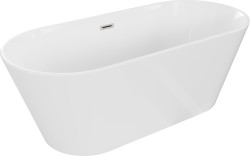 MEXEN/S - Flavia vaňa voľne stojaca 170 x 75, biela, sifón a prepad nikel kartáčovaná (54031708000-97)