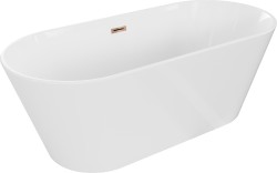 MEXEN/S - Flavia vaňa voľne stojaca 170 x 75, biela, sifón a prepad ružové zlato (54031708000-60)