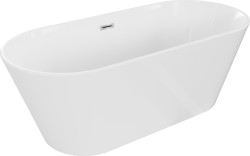 MEXEN/S - Flavia voľne stojaca vaňa 170 x 75, biela, sifón a prepad chróm (54031708000-01)