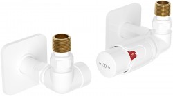 MEXEN/S - G00 termostatická súprava pre radiátor + krycia rozeta S, biela (W903-900-909-20)