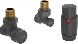 MEXEN/S - G00 uhlová termostatická súprava pre radiátor, antracit (W901-900-66)