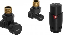 MEXEN/S - G00 uhlová termostatická súprava pre radiátor, čierna (W901-900-70)