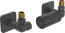 MEXEN/S - G05 termostatická súprava pre radiátor + krycia rozeta S, antracit (W903-958-909-66)