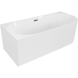 MEXEN/S - Gia voľne stojaca rohová vaňa reliéf ľavá 170 x 80, biela lesk, sifón a prepad grafit metal (52701708000L-95)