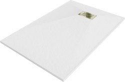 MEXEN/S - Hugo sprchová vanička SMC 120x80, biela, krytka zlatá (42108012-G)