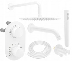 MEXEN/S - Kai DR70 podomietkový vaňový SET s výtokovou hubicou + slim sprcha 30, biela (77602DR70301-20)