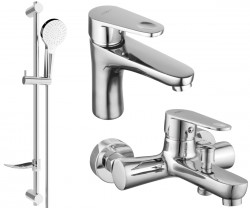 MEXEN/S - Kama DF05 Set umývadlové a vaňové batérie s príslušenstvom, chróm (72503DF05-00)