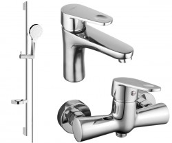 MEXEN/S - Kama DS05 SET umývadlová batéria + sprchová s príslušenstvom, chróm (72504DS05-00)