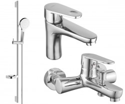 MEXEN/S - Kama DS05 Set umývadlové a vaňové batérie s príslušenstvom, chróm (72503DS05-00)