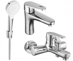MEXEN/S - Kama R05 Set umývadlové a vaňové batérie s príslušenstvom, chróm (72503R05-00)