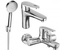 MEXEN/S - Kama R75 Set umývadlové a vaňové batérie s príslušenstvom, chróm (72503R75-00)