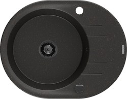 MEXEN/S - Kevin granitový drez 1 s odkvapkávačom 586 x 458 mm, čierna/zlatý metalik, + čierny sifón (6517581005-75-B)