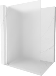 MEXEN/S - Kioto L Sprchová zástena WALK-IN 110 x 200, dekor, biela (800-110-103-20-30)