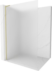 MEXEN/S - Kioto L Sprchová zástena WALK-IN 110 x 200, dekor, zlatá kartáčovaná (800-110-103-55-30)