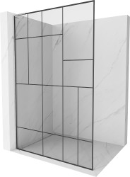 MEXEN/S - Kioto L Sprchová zástena WALK-IN 120 x 200, čierny vzor, chróm (800-120-103-01-78)