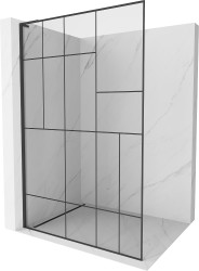 MEXEN/S - Kioto L Sprchová zástena WALK-IN 120 x 200, čierny vzor, čierna (800-120-103-70-78)