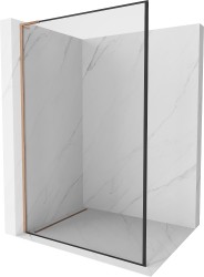 MEXEN/S - Kioto L Sprchová zástena WALK-IN 120 x 200, čierny vzor, meď kartáčovaná (800-120-103-65-70)