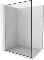 MEXEN/S - Kioto L Sprchová zástena WALK-IN 120 x 200, čierny vzor, nikel kefovaná (800-120-103-97-70)