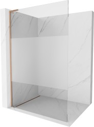 MEXEN/S - Kioto L Sprchová zástena WALK-IN 120 x 200, transparent/dekor, meď kartáčovaná (800-120-103-65-35)