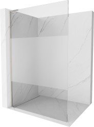 MEXEN/S - Kioto L Sprchová zástena WALK-IN 120 x 200, transparent/dekor, nikel kartáčovaná (800-120-103-97-35)