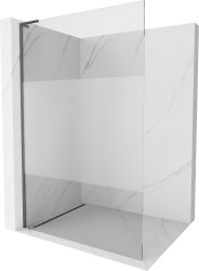 MEXEN/S - Kioto L Sprchová zástena WALK-IN 70 x 200, transparent/dekor, grafit metal (800-070-103-95-35)
