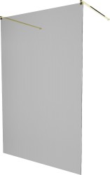 MEXEN/S - KIOTO samostatne stojaca sprchová zástena 100 x 200, grafit, zlatá (800-100-002-50-40)