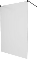 MEXEN/S - KIOTO samostatne stojaca sprchová zástena 100 x 200, matné sklo 8 mm, čierna (800-100-002-70-30)
