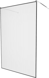 MEXEN/S - KIOTO samostatne stojaca sprchová zástena 100 x 200, transparent/čierna vzor 8 mm, chróm (800-100-002-01-70)