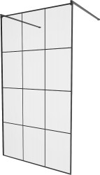 MEXEN/S - KIOTO samostatne stojaca sprchová zástena 100 x 200, transparent/čierna vzor 8 mm, čierna (800-100-002-70-77)