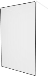 MEXEN/S - KIOTO samostatne stojaca sprchová zástena 100 x 200, transparent/čierny vzor 8 mm, biela (800-100-002-20-70)
