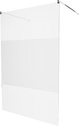 MEXEN/S - KIOTO samostatne stojaca sprchová zástena 100 x 200, transparent/matné sklo 8 mm, chróm (800-100-002-01-35)