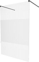 MEXEN/S - KIOTO samostatne stojaca sprchová zástena 100 x 200, transparent/matné sklo 8 mm, čierna (800-100-002-70-35)