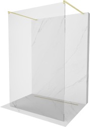 MEXEN/S - Kioto samostatne stojaca sprchová zástena 105 x 200, transparent 8 mm, zlatá kartáčovaná (800-105-002-55-00)