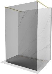 MEXEN/S - Kioto samostatne stojaca sprchová zástena 110 x 200, grafit 8 mm, zlatá kartáčovaná (800-110-002-55-40)