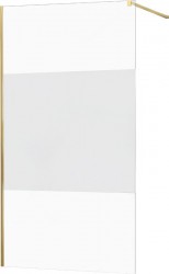 MEXEN/S - KIOTO Sprchová zástena WALK-IN 070x200 cm 8 mm, zlatá, Transparent/matné sklo (800-070-101-50-35)
