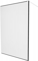 MEXEN/S - KIOTO Sprchová zástena WALK-IN 100 x 200, transparent/čierny vzor 8 mm, biela (800-100-101-20-70)