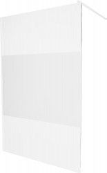 MEXEN/S - KIOTO Sprchová zástena WALK-IN 100 x 200, transparent/dekor 8 mm, biela (800-100-101-20-35)