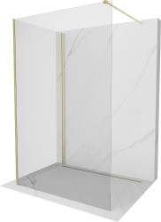 MEXEN/S - Kioto Sprchová zástena WALK-IN 100 x 70, transparent, zlatá kartáčovaná (800-100-212-55-00-070)