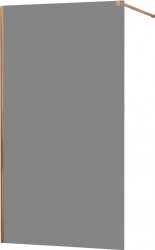 MEXEN/S - KIOTO Sprchová zástena WALK-IN 100x200 cm 8 mm, ružové zlato, dymové sklo (800-100-101-60-40)