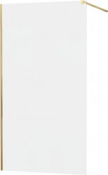 MEXEN/S - KIOTO Sprchová zástena WALK-IN 100x200 cm 8 mm, zlatá, matné sklo (800-100-101-50-30)