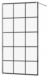 MEXEN/S - KIOTO Sprchová zástena WALK-IN 110x200 cm 8 mm, chróm, čierny vzor 1 (800-110-101-01-77)