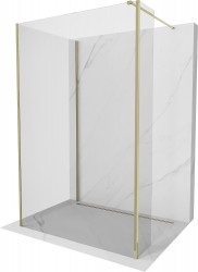 MEXEN/S - Kioto Sprchová zástena WALK-IN 120 x 90 x 30, transparent, zlatá (800-120-090-221-50-00-030)