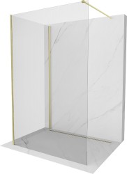 MEXEN/S - Kioto Sprchová zástena WALK-IN 130 x 105, transparent, zlatá kartáčovaná (800-130-212-55-00-105)