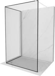 MEXEN/S - Kioto Sprchová zástena WALK-IN 130 x 120, čierny vzor, biela (800-130-212-20-70-120)