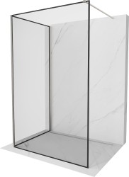 MEXEN/S - Kioto Sprchová zástena WALK-IN 130 x 120, čierny vzor, nikel kefovaná (800-130-212-97-70-120)