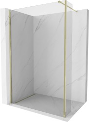 MEXEN/S - Kioto Sprchová zástena WALK-IN 130 x 30, transparent, zlatá (800-130-212-50-00-030)