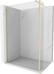 MEXEN/S - Kioto Sprchová zástena WALK-IN 130 x 30, transparent, zlatá kartáčovaná (800-130-212-55-00-030)