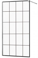 MEXEN/S - KIOTO Sprchová zástena WALK-IN 130x200 cm 8 mm, chróm, čierny vzor 1 (800-130-101-01-77)