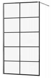 MEXEN/S - KIOTO Sprchová zástena WALK-IN 70x200 cm 8 mm, chróm, čierny vzor 1 (800-070-101-01-77)