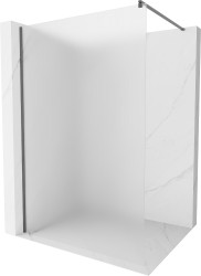 MEXEN/S - Kioto Sprchová zástena WALK-IN 80 x 200, dekor 8 mm, grafit kartáčovaná (800-080-101-66-30)